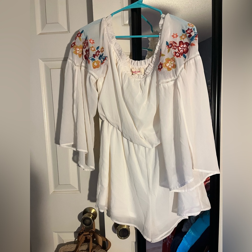 Cream Colored Floral Romper